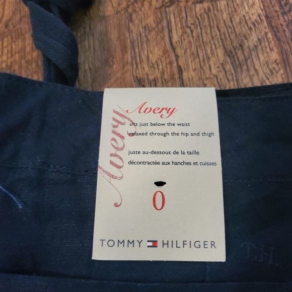 Tommy Hilfiger Avery Pants Navy Blue Linen Preppy Classic Beach Vacation 0 New - Picture 3 of 10